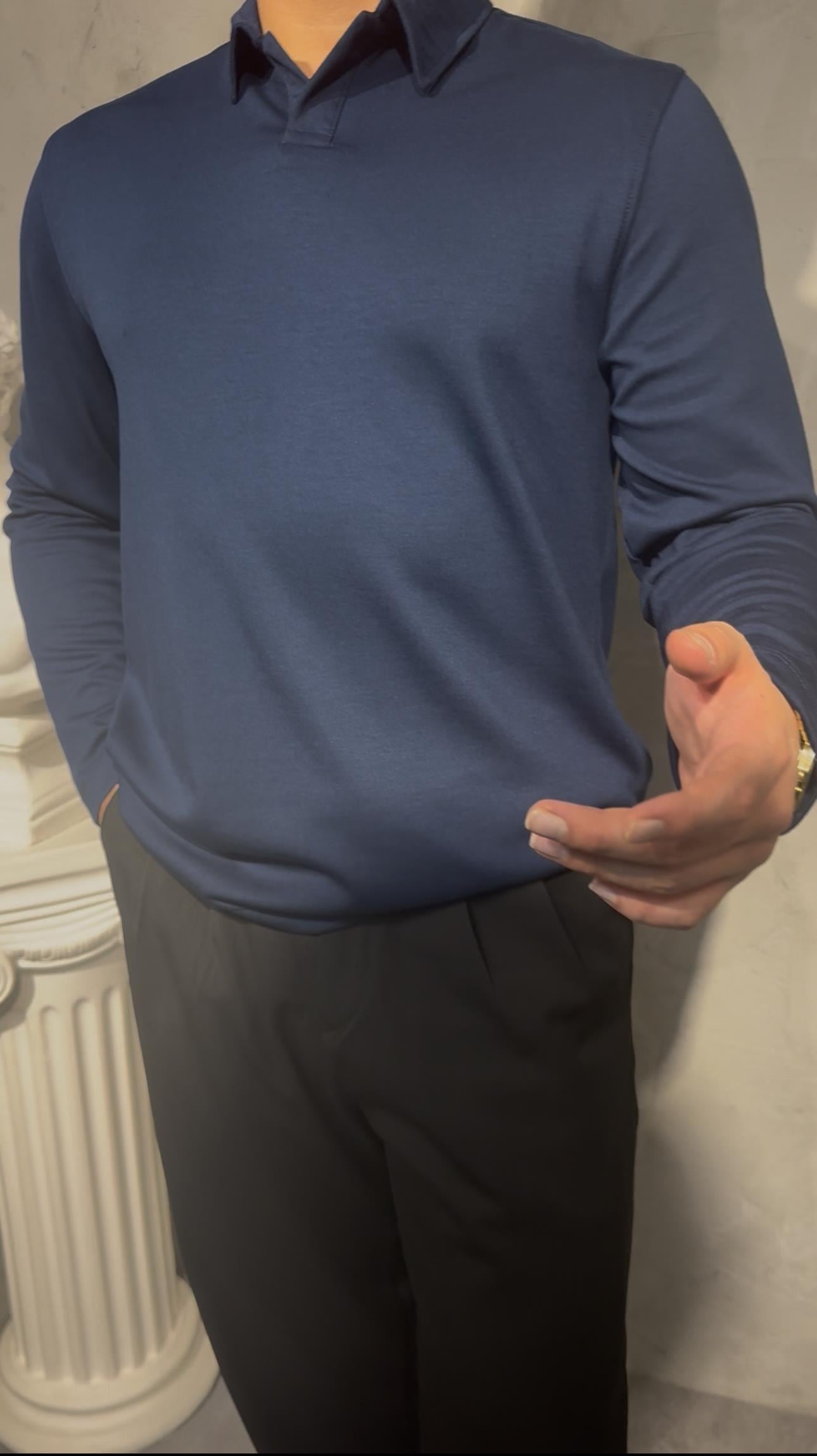 SMARTFİT POLO LONG SLEEVE ( MİDNİGHT NAVY ) GECE MAVİSİ