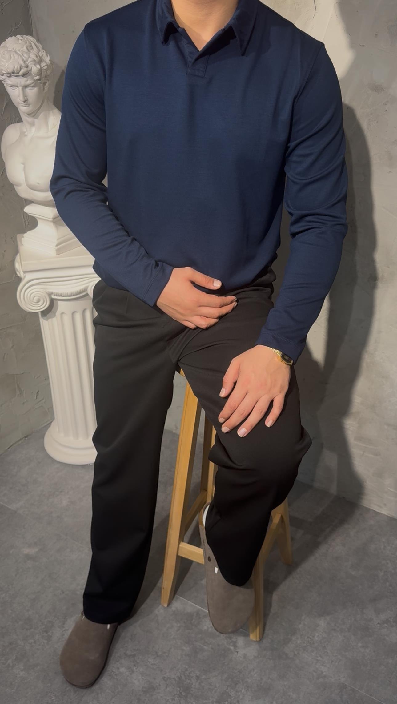 SMARTFİT POLO LONG SLEEVE ( MİDNİGHT NAVY ) GECE MAVİSİ