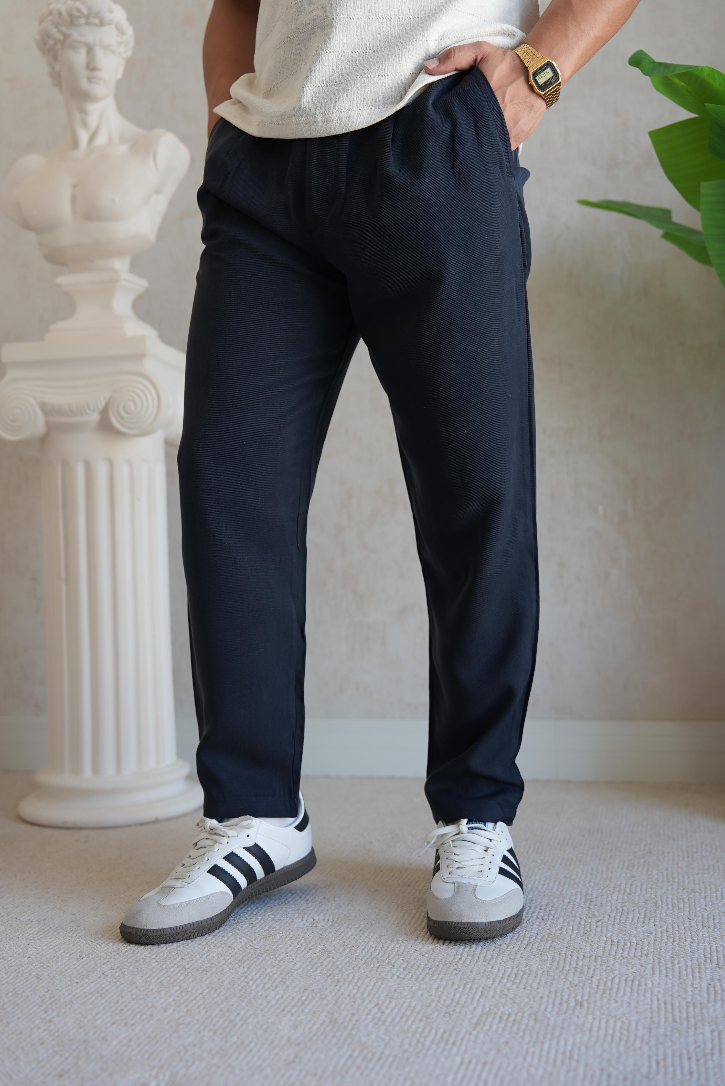 TENCEL REGULAR LACİVERT PANTOLON