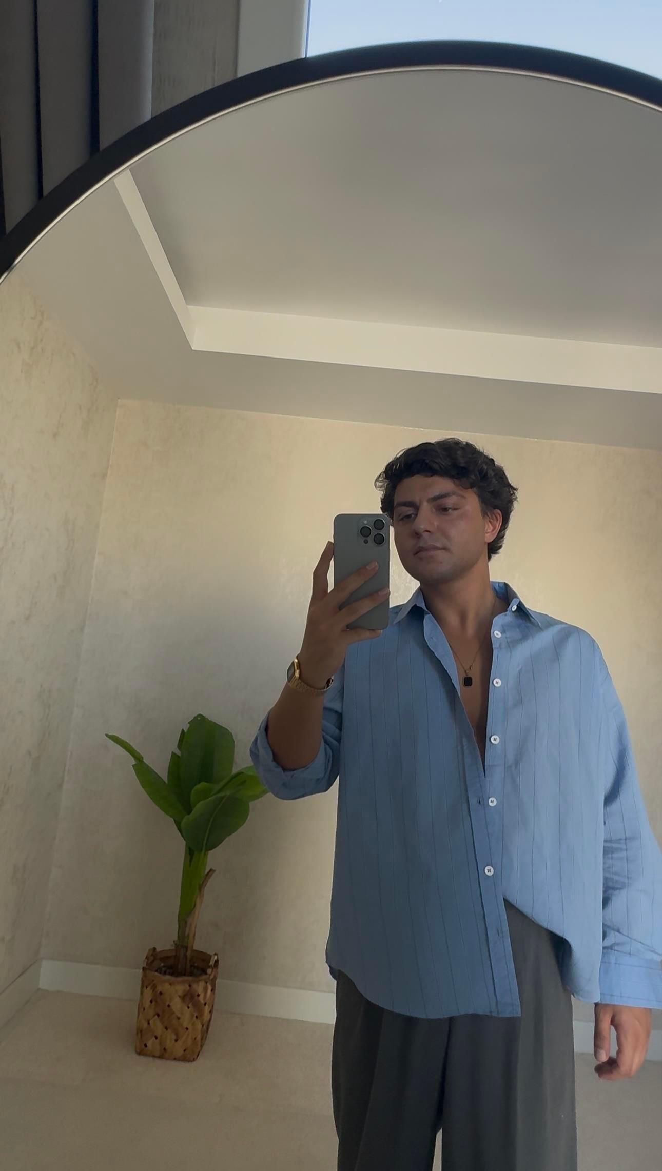 UZUNKOL CİZGİLİ OVERSIZE GÖMLEK