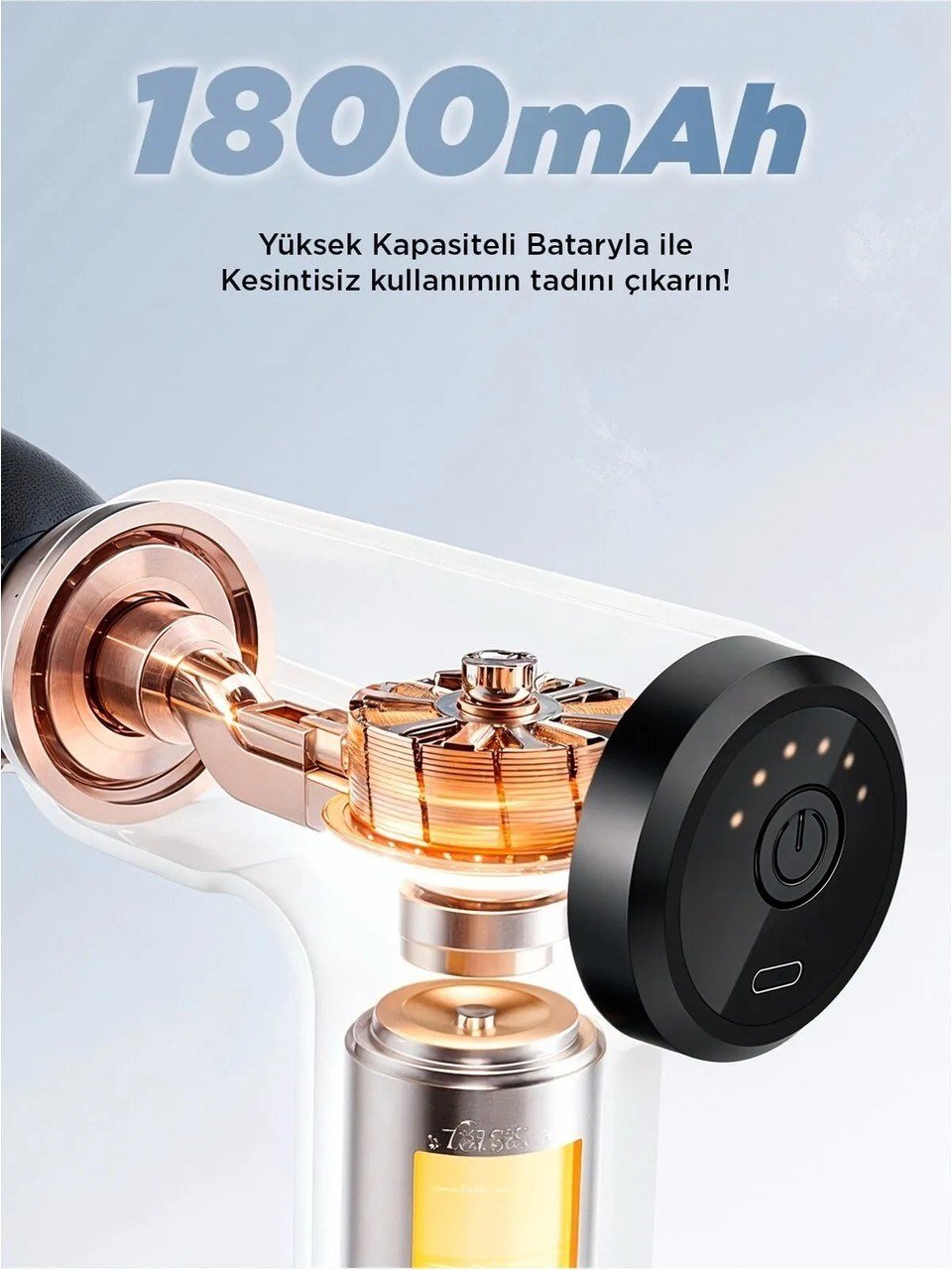  6 Kademeli Derin Doku Masaj Tabancası Yüksek Tork Motor ile Etkili Performans