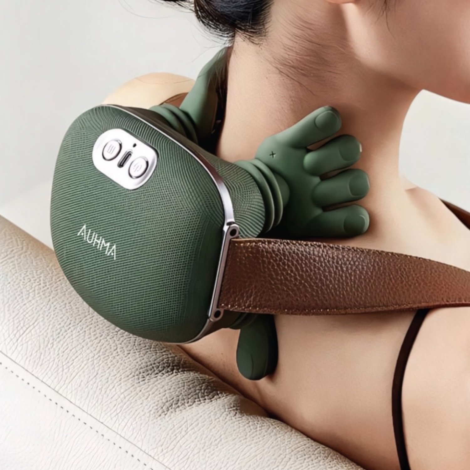 Auhma AMG38 Şarjlı Isıtmalı Boyun ve Omuz Masaj Aleti – 3D Yoğurma Derin Doku Shiatsu Masaj Cihazı (45°c Heat Therapy)