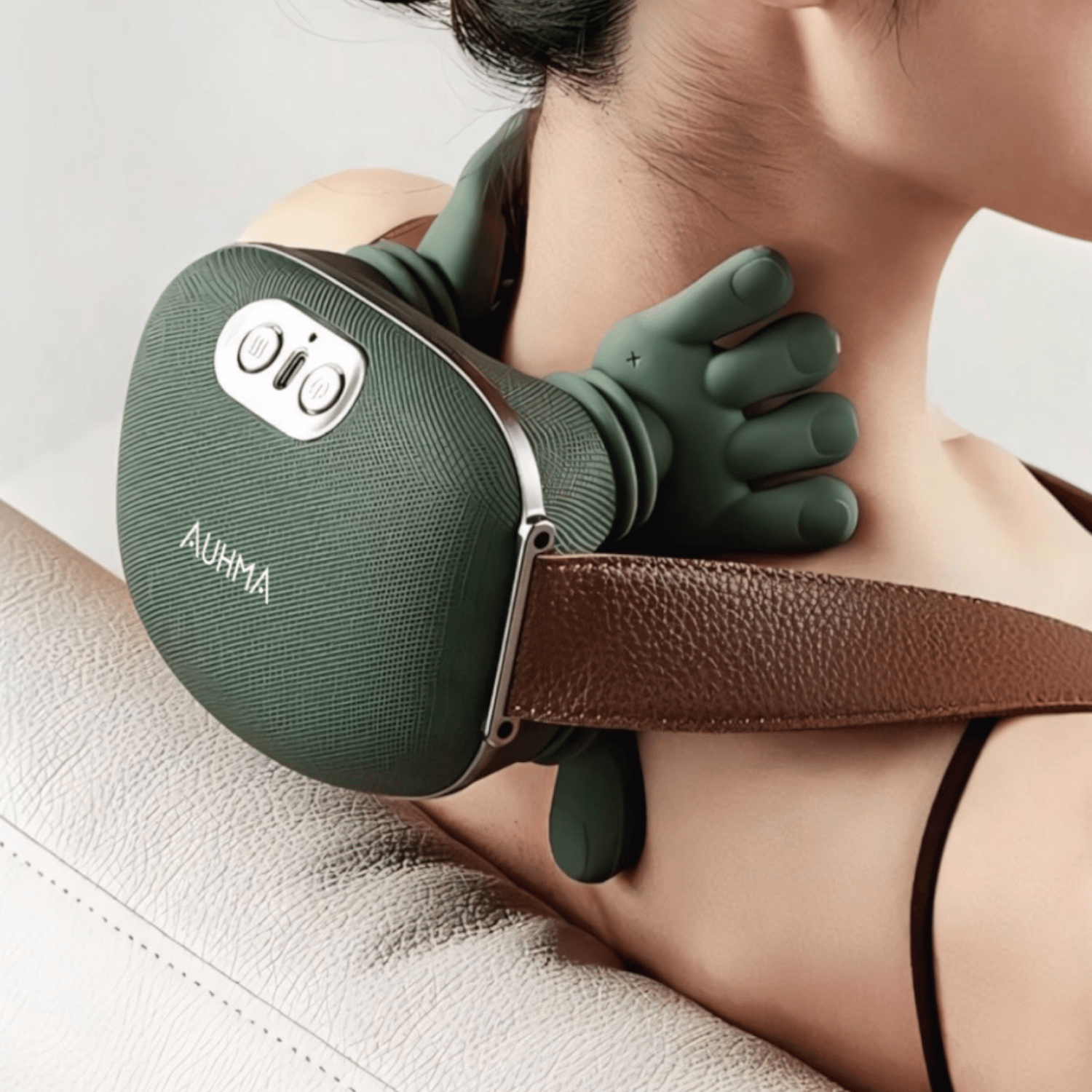 Auhma AMG38 Şarjlı Isıtmalı Boyun ve Omuz Masaj Aleti – 3D Yoğurma Derin Doku Shiatsu Masaj Cihazı (45°c Heat Therapy)