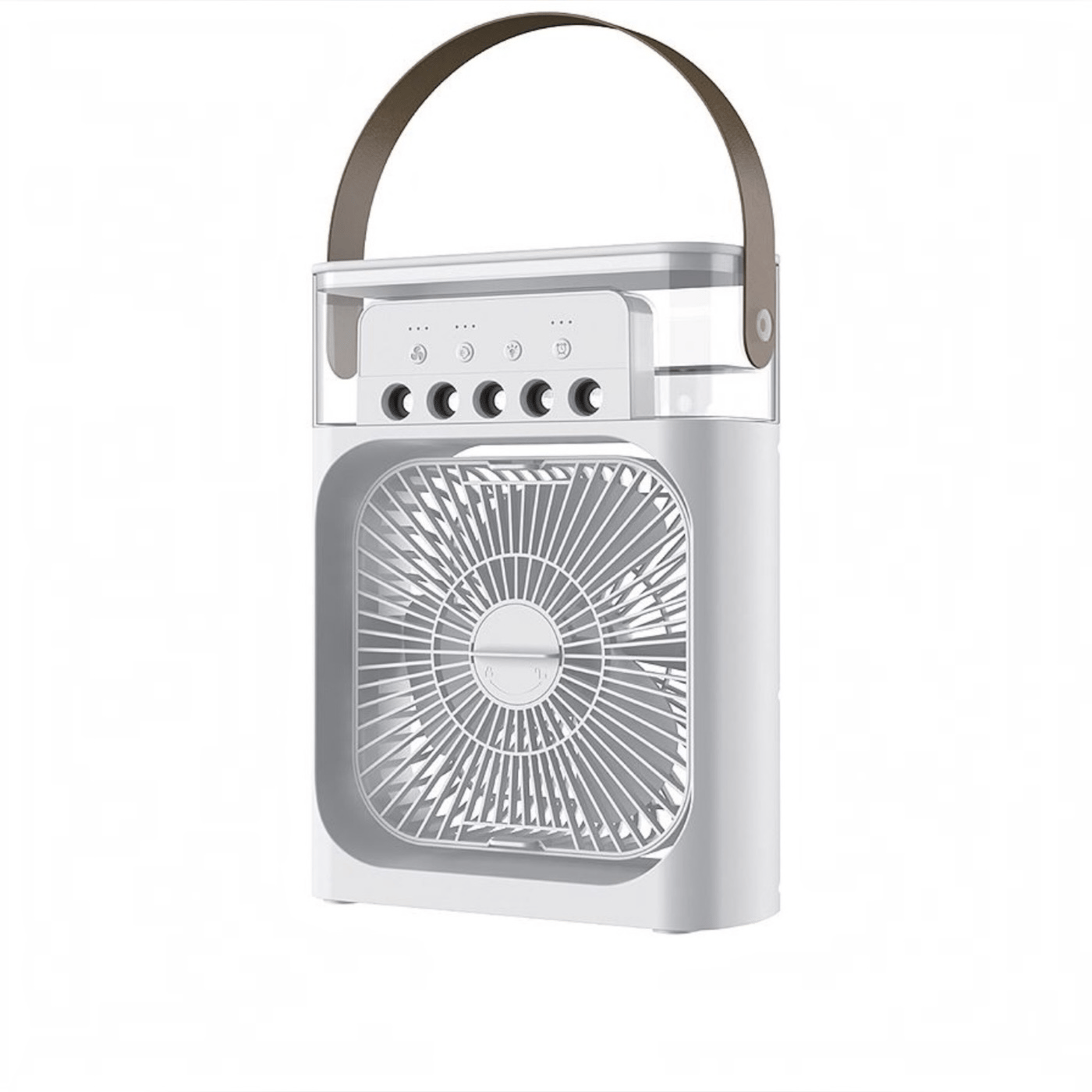 Blic 5 Başlıklı Buharlı Klima Fanı 600ML Su Hazneli Siyah | USB-C Şarj ile Kullanım Masaüstü Air Cooler Beyaz