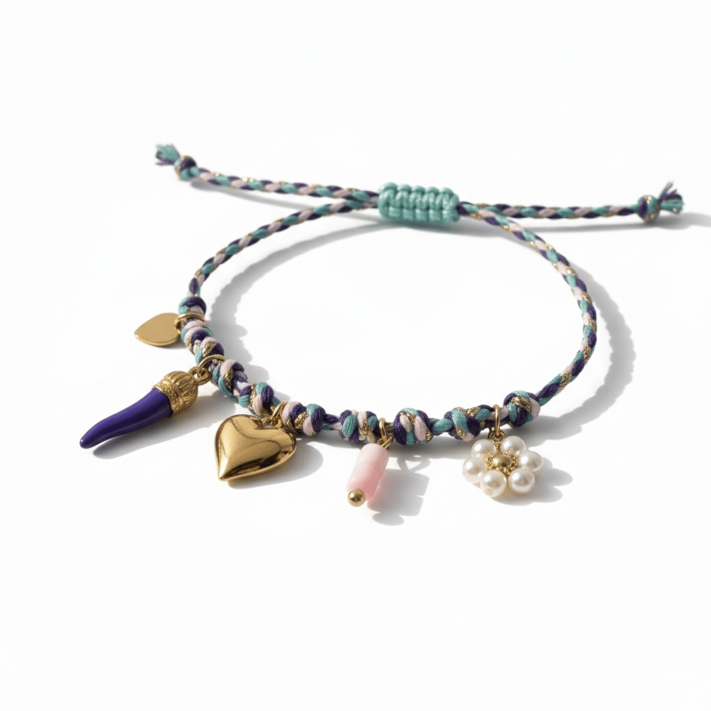 Çelik Summer Charms Mor Bileklik Altın Renk