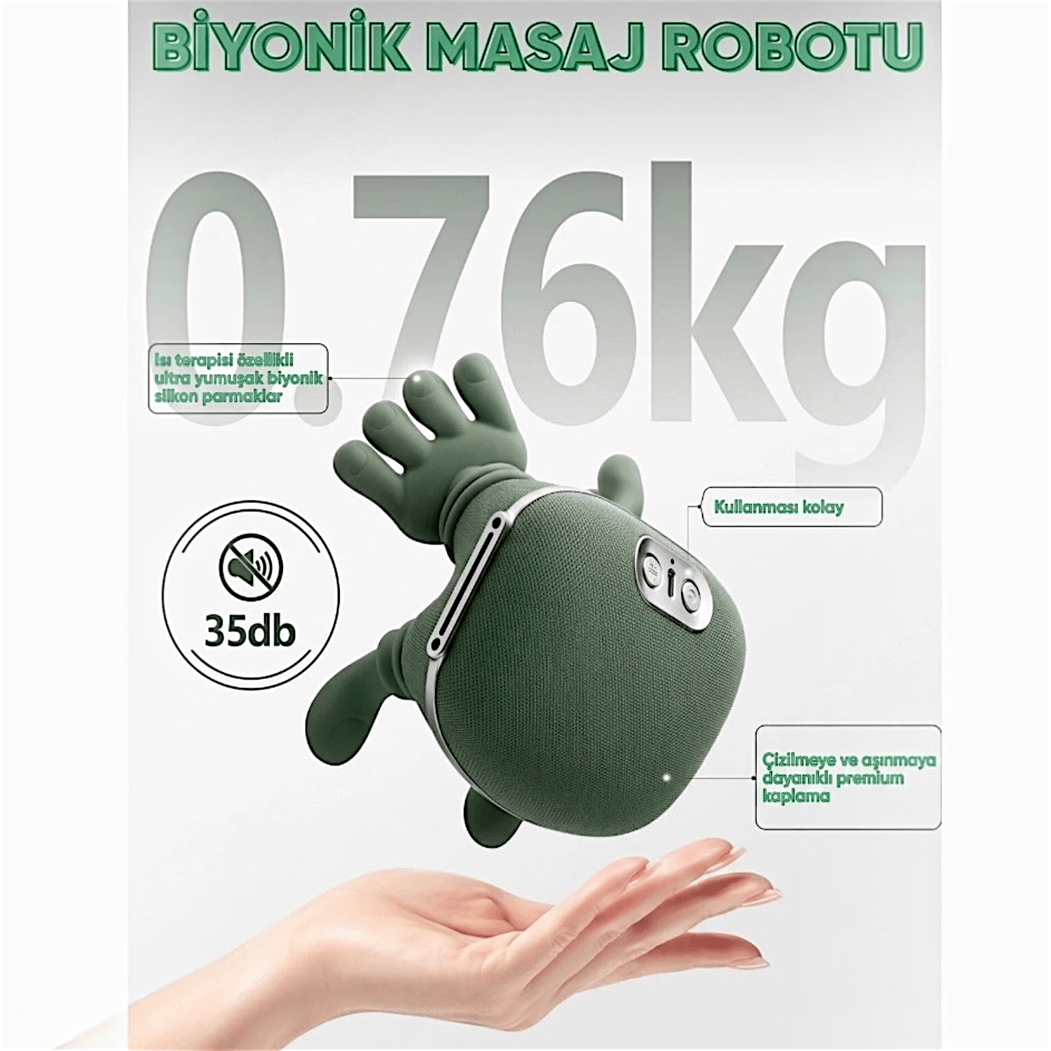 Cesicey RelaxPro 3D Isıtmalı Şarjlı Boyun Omuz Masaj Aleti-3 Kademeli Yoğurma Masajı Kablosuz Masaj Cihazı
