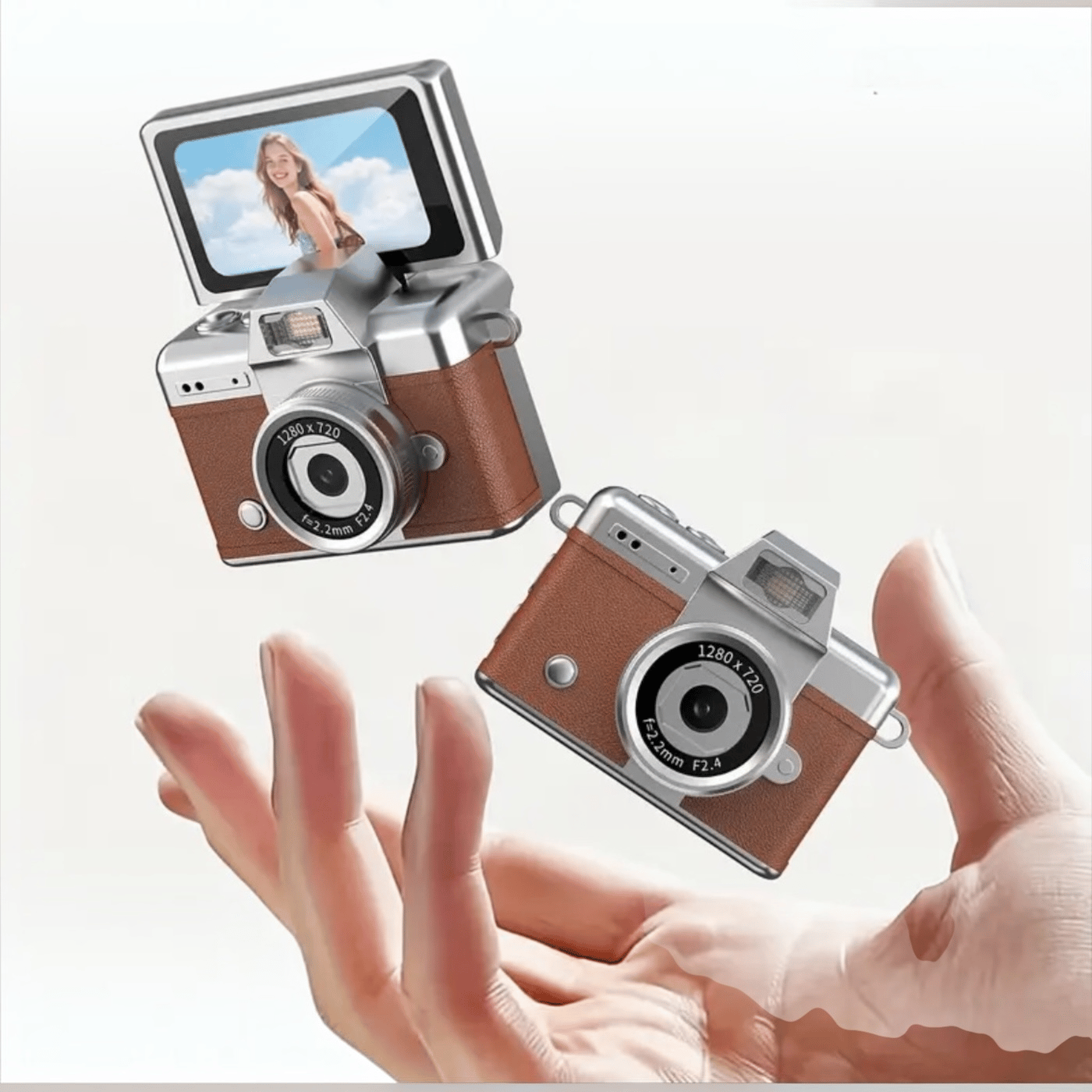 Mini Dijital Kamera (Boy 3,5 *4,5 cm )Yüksek Çözünürlüklü 1280*720 Hd Ekranlı Kahve