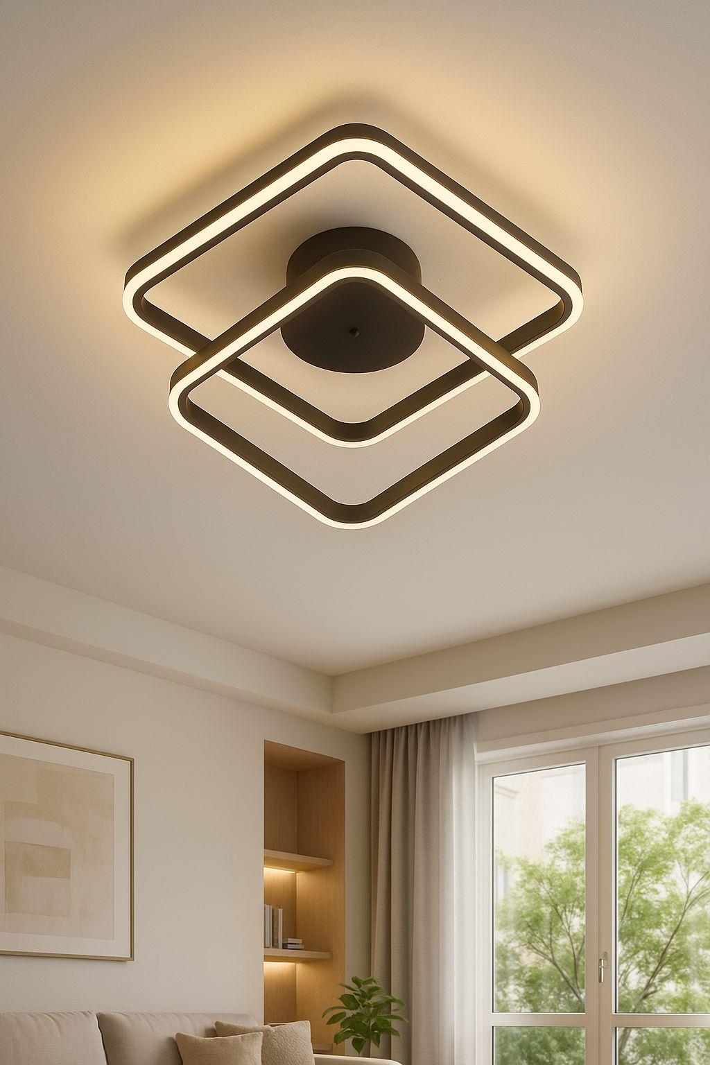 LEDLI AVİZE 25*25 PLOFENYER SİYAH