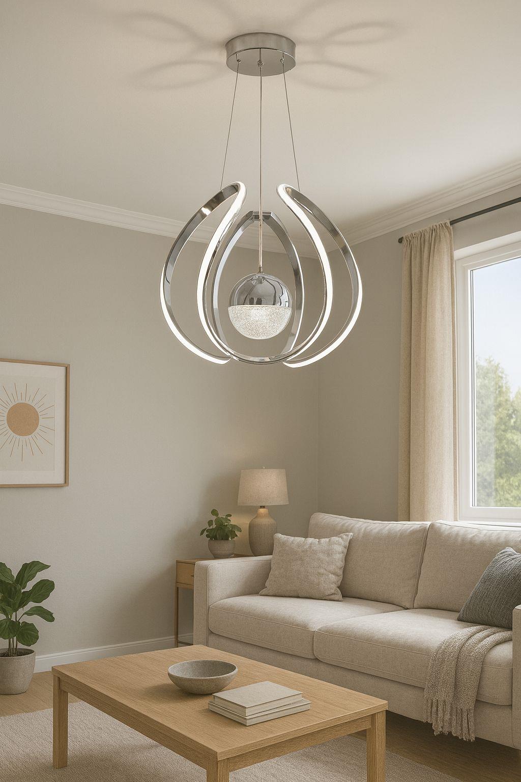 LEDLİ AVİZE AHTAPOT BÜYÜK 1 TOP KROM