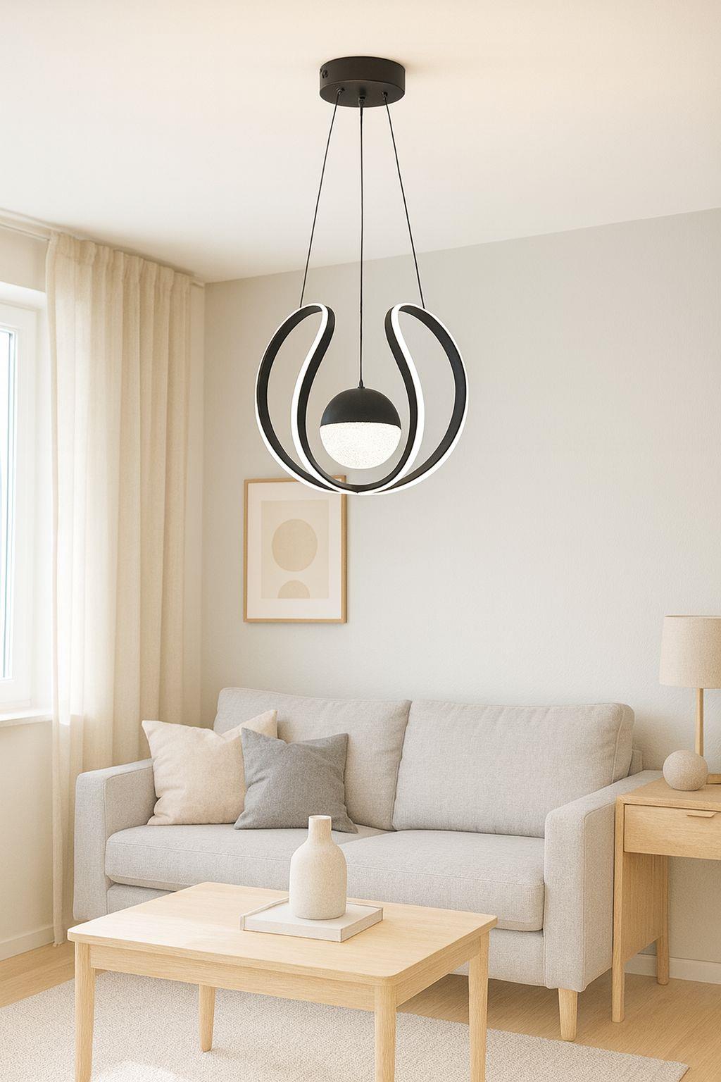 LEDLİ AVİZE AHTAPOT ORTA 1 TOP SİYAH