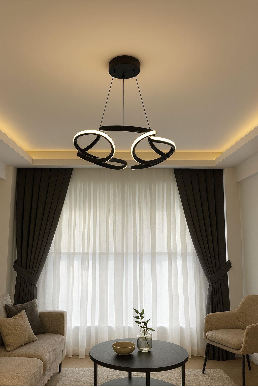 LEDLİ AVİZE DRON BÜYÜK SİYAH