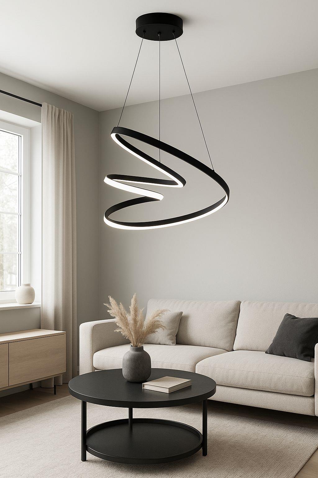 LEDLİ AVİZE KAOS 3 LÜ BÜYÜK SİYAH