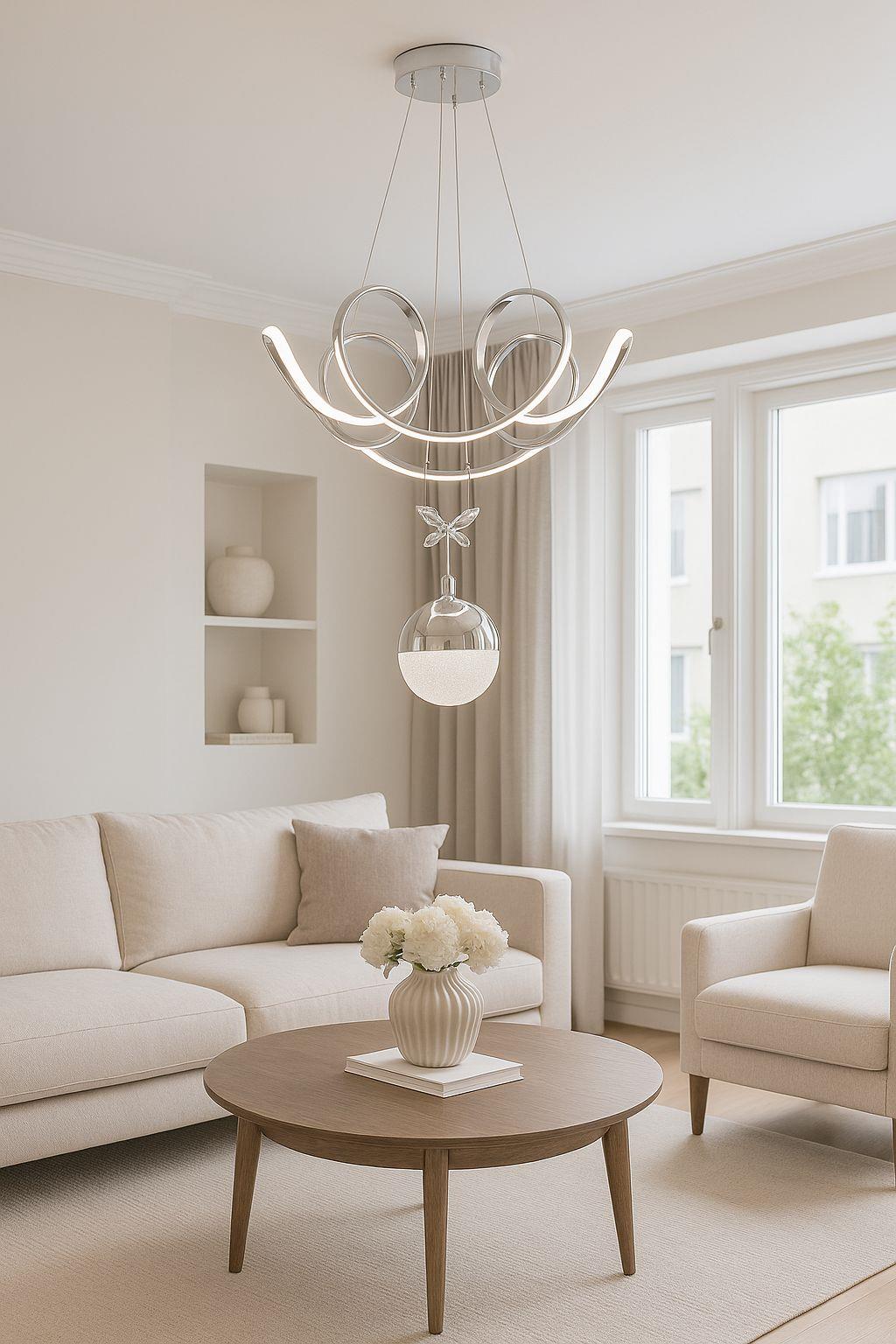 LEDLİ AVİZE LEYLAK BÜYÜK 1 TOP KROM
