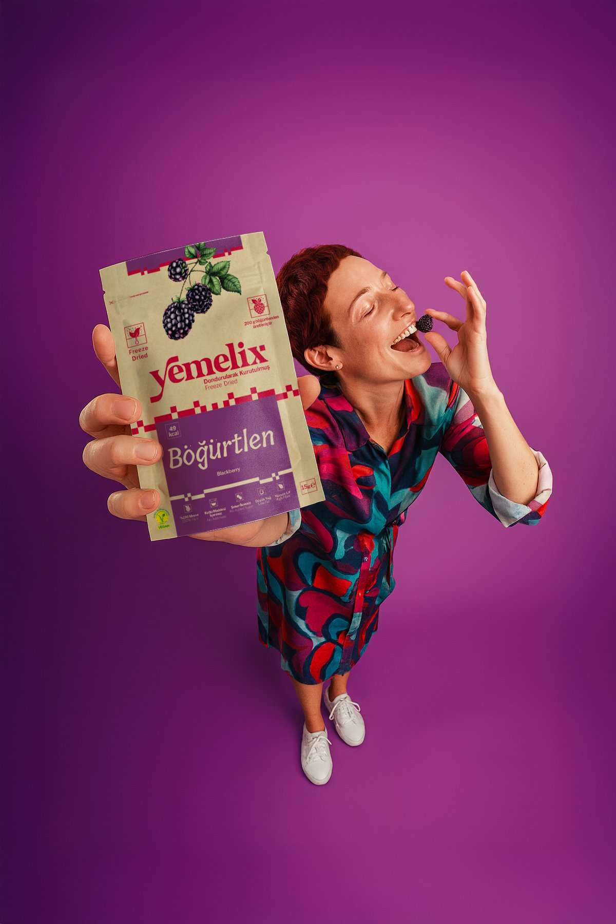 3 Adet Freeze Dried Böğürtlen - Dondurularak Kurutulmuş Böğürtlen 15G
