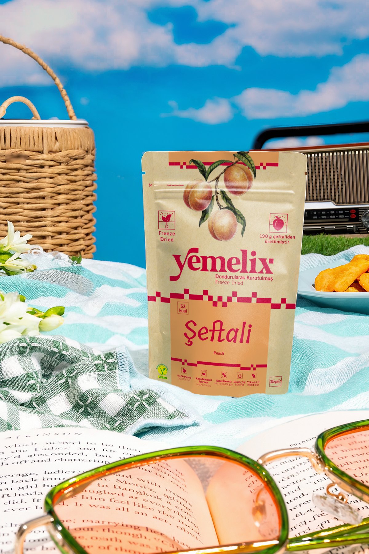 3 Adet Freeze Dried Şeftali - Dondurularak Kurutulmuş Şeftali 15G