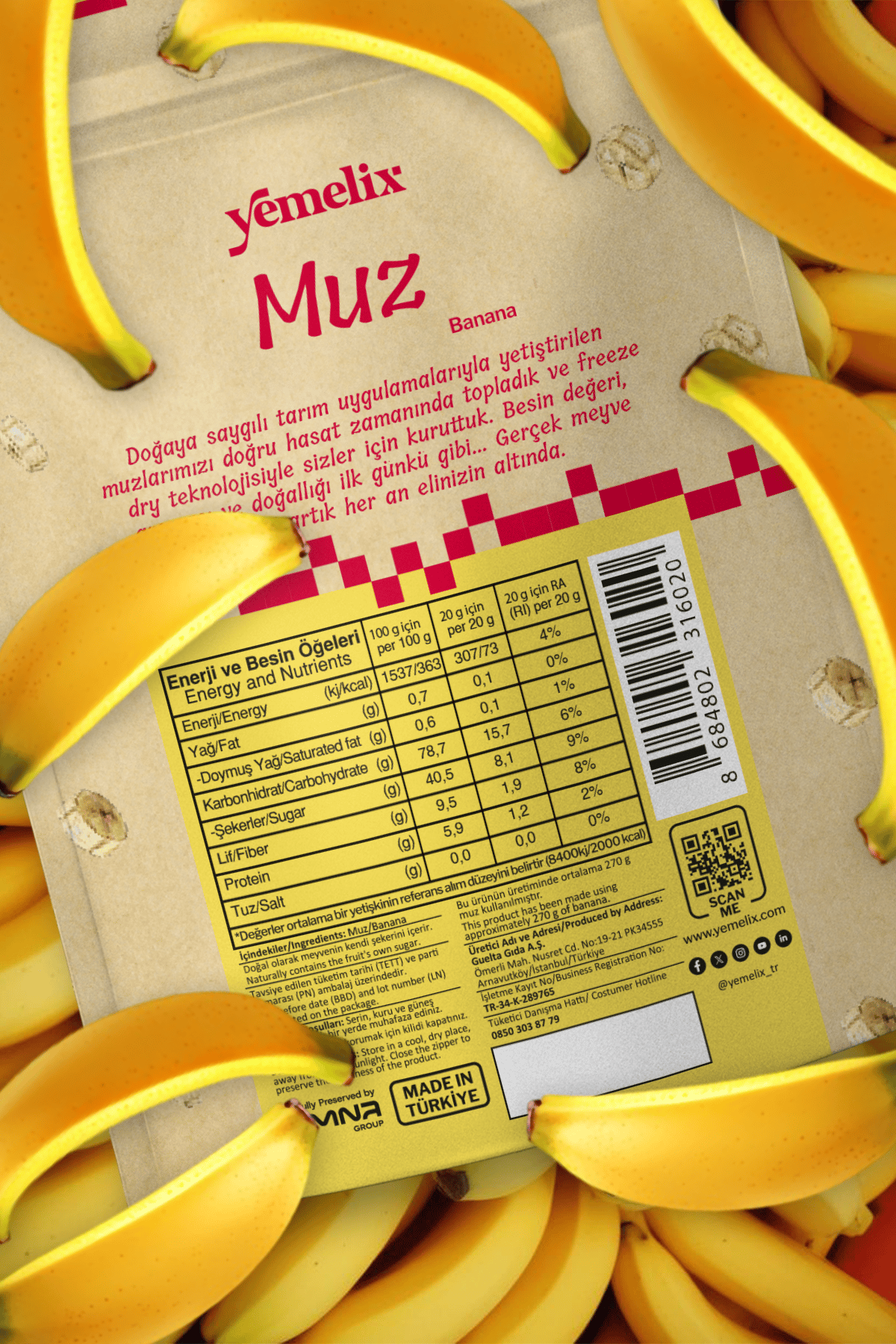 Freeze Dried 3'lü Mix Avantaj Paketi Dondurularak Kurutulmuş Muz-Şeftali-Elma Kuru Meyve Cipsi