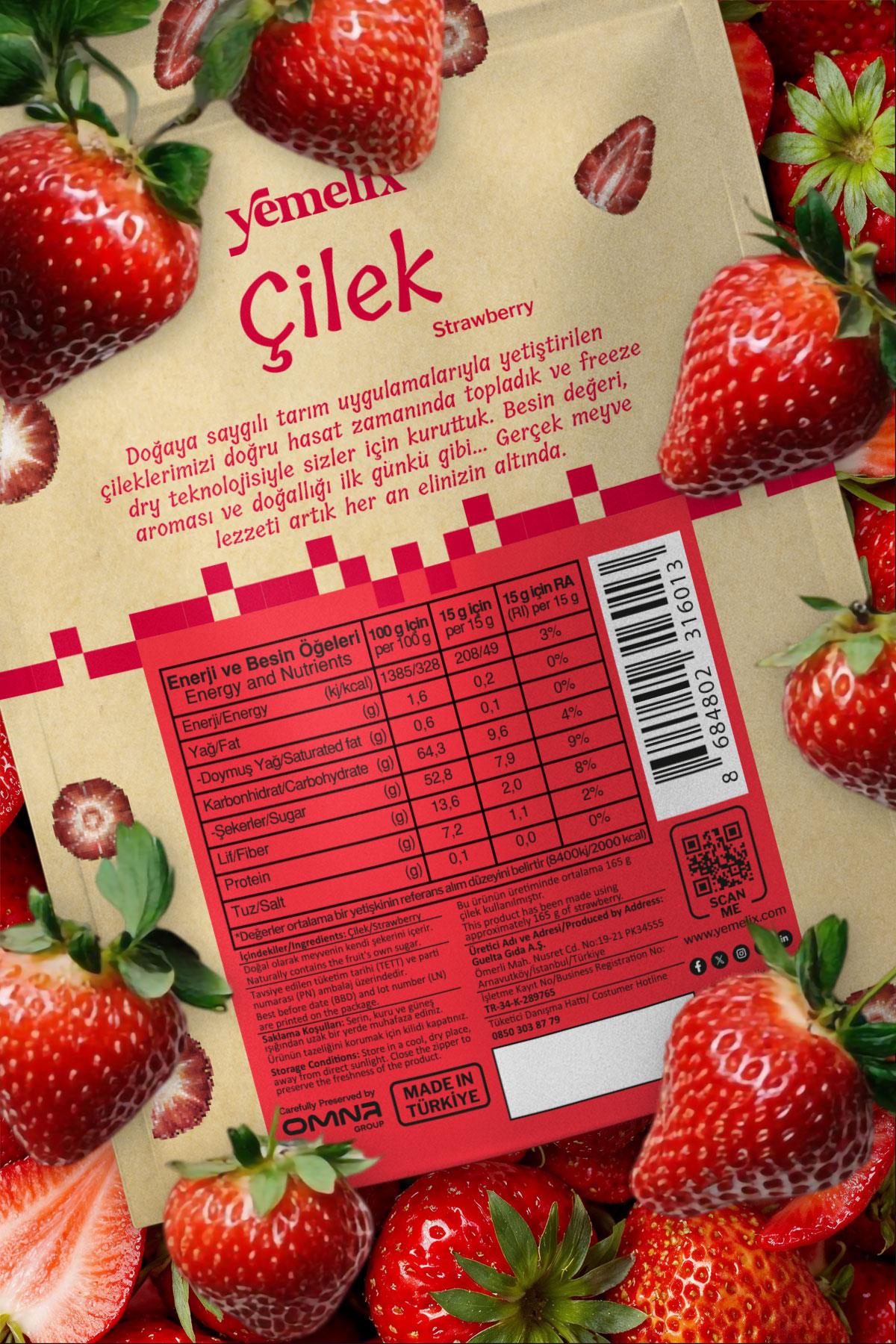 Freeze Dried Çilek Kuru Meyve Cipsi - Dondurularak Kurutulmuş Çilek 15G