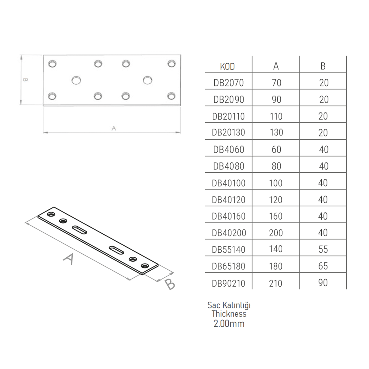 Beşel Düz Bağlantı 20*90 mm
