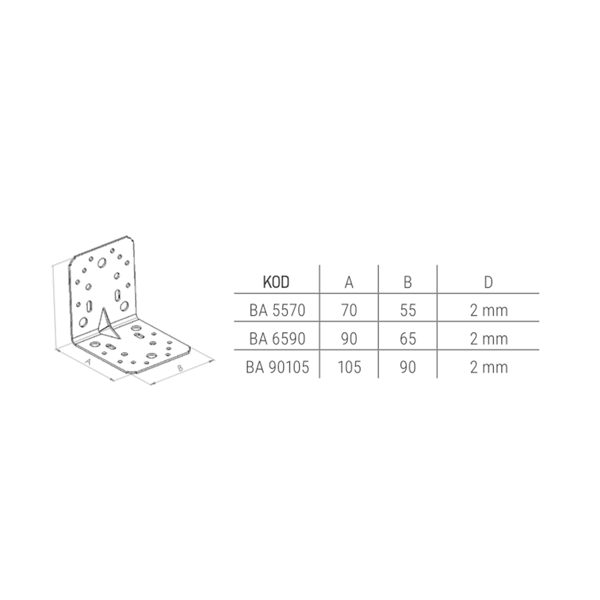 Beşel Metal Köşe Bağlantısı 65*90*90