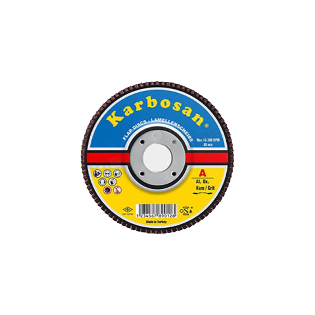 Karbosan Alümi Oksit Flap Disk Konik 60 Kum 115*22