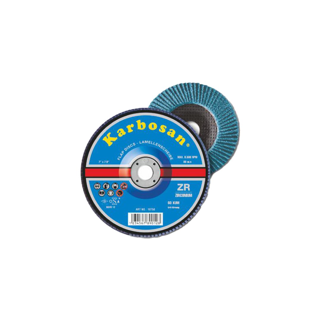 Karbosan Zirkonyum Flap Disk Konik 115*22 60 Kum