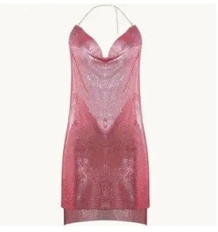 Pembe Metal Örgü Elbise