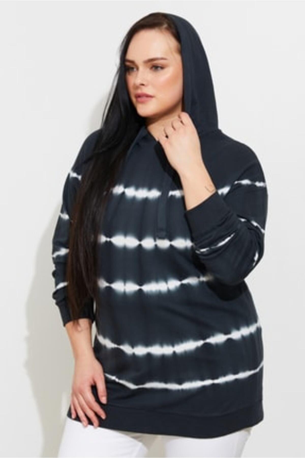 Kadın Antrasit Batik Sweat Tunik İZ171999