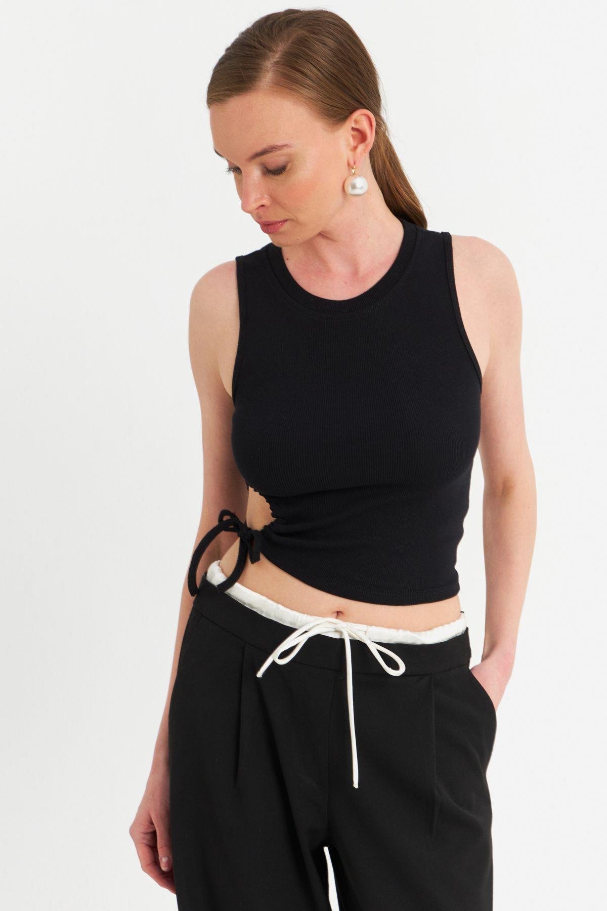 Kadın Bebe Mavi Yanı Büzülebilir Basic Bluz RSP329