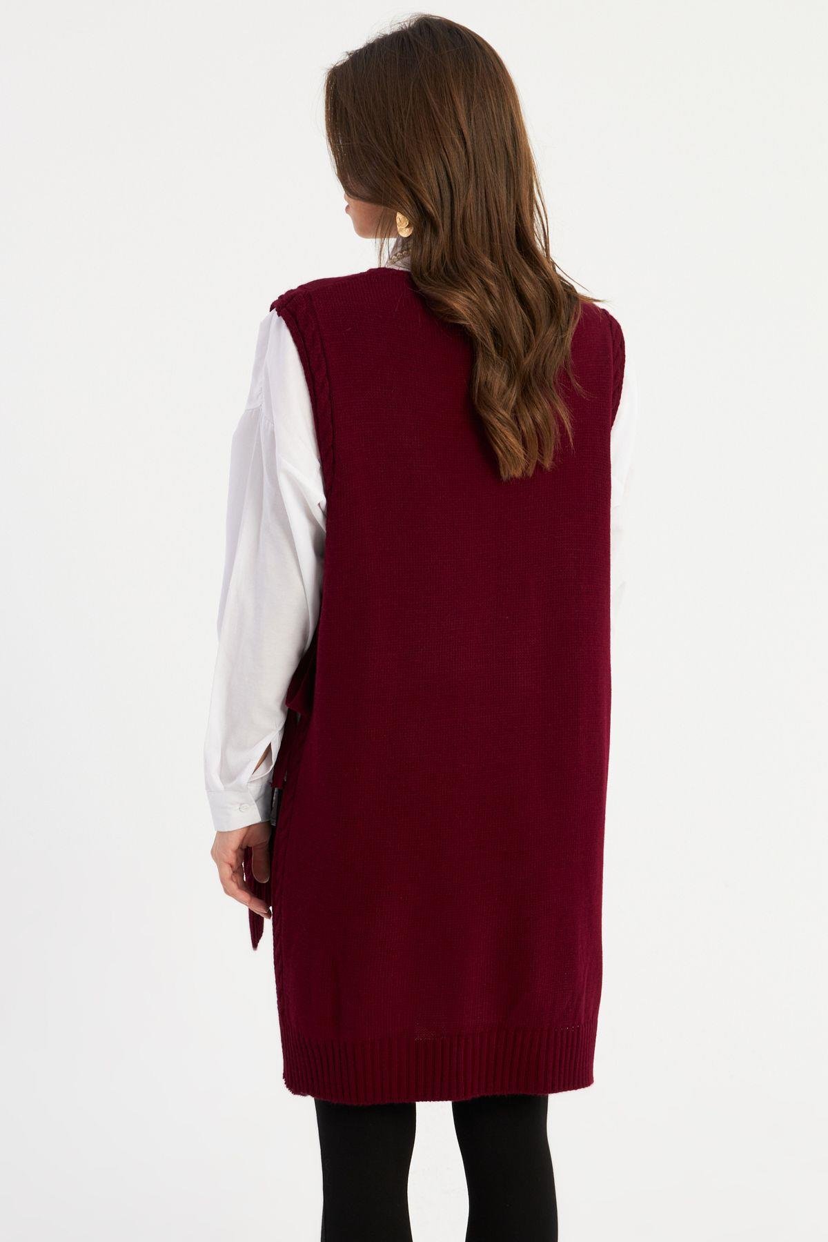 Kadın Bordo Triko Süveter MYV103