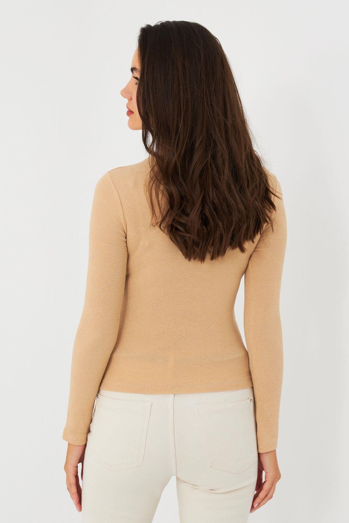 Kadın Camel Kaşkorse Basic Bluz AYD389
