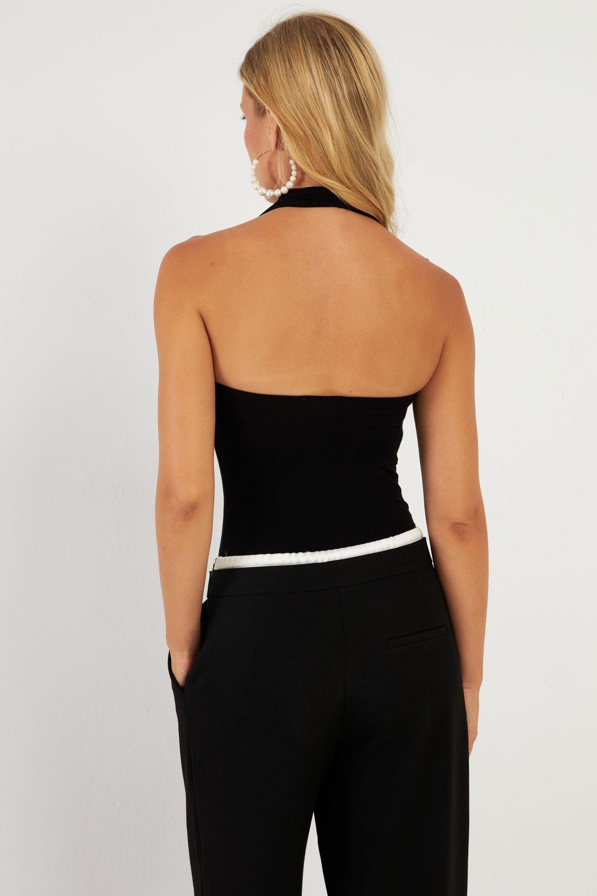 Kadın Camel Sırtı Açık Çıtçıtlı Body LPP1295
