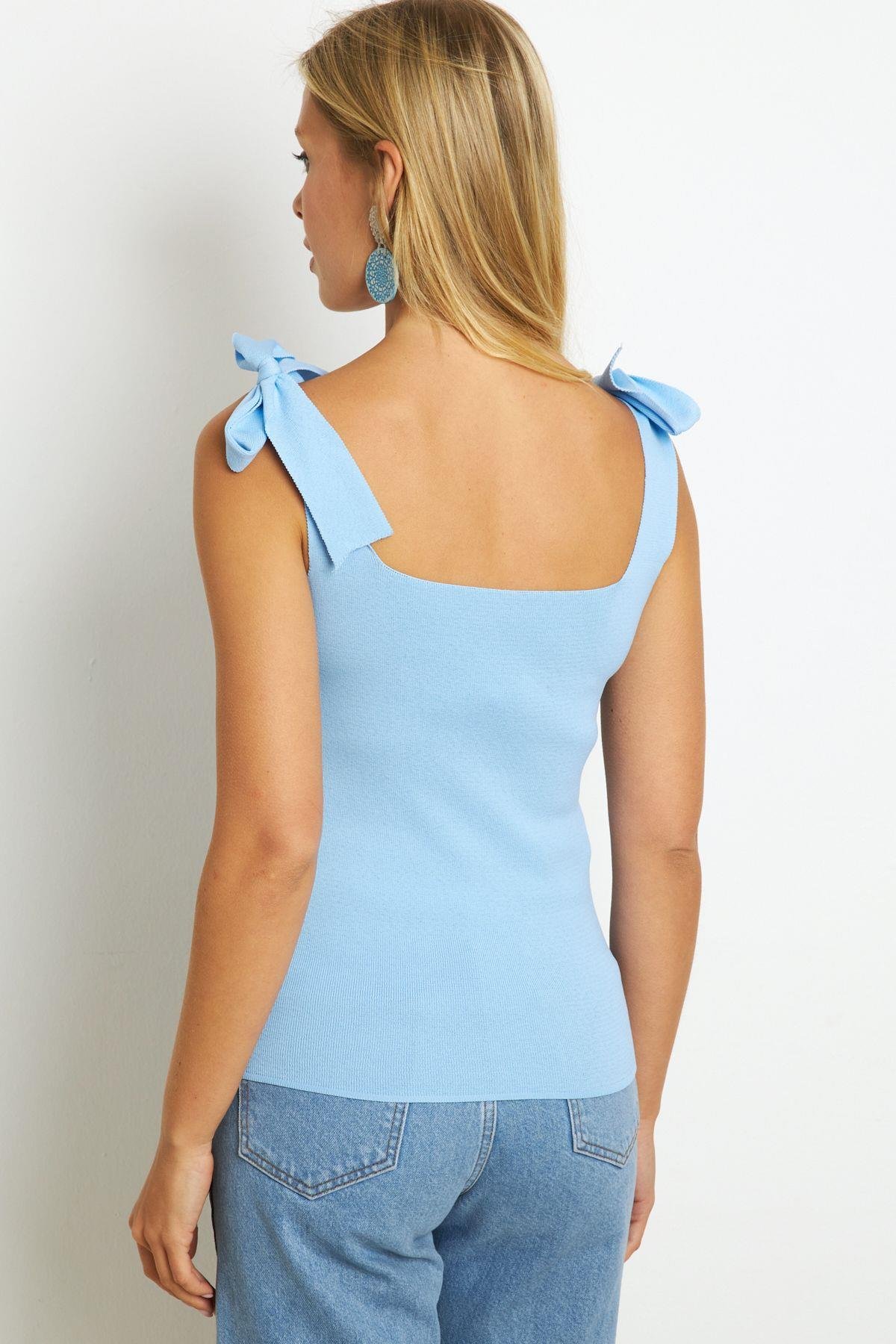 Kadın Camel Triko Bluz YV236