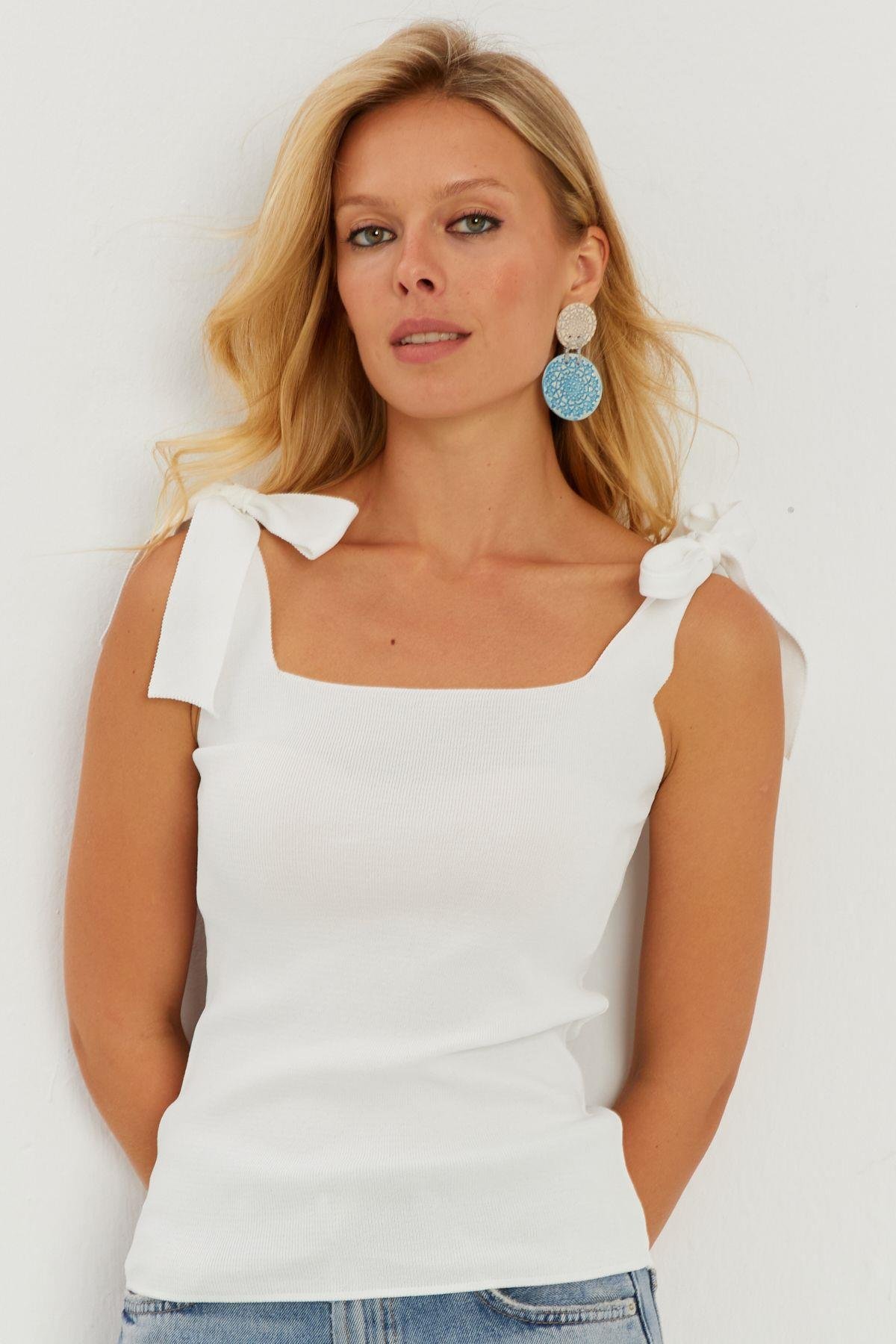 Kadın Camel Triko Bluz YV236