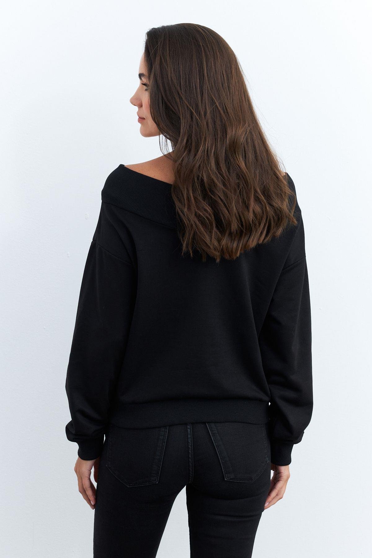 Kadın Gri Kısa Sweatshirt TF16