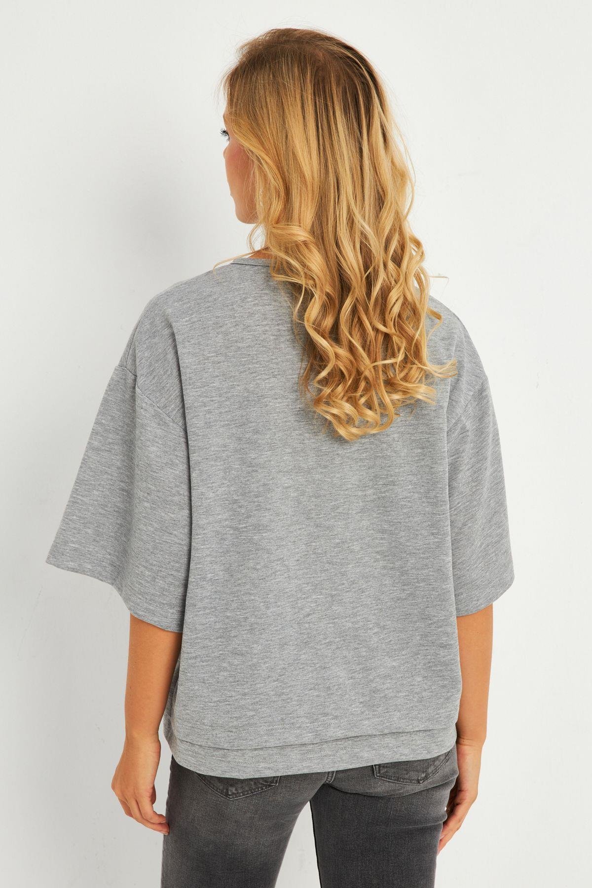 Kadın Gri Sweatshirt EY2911