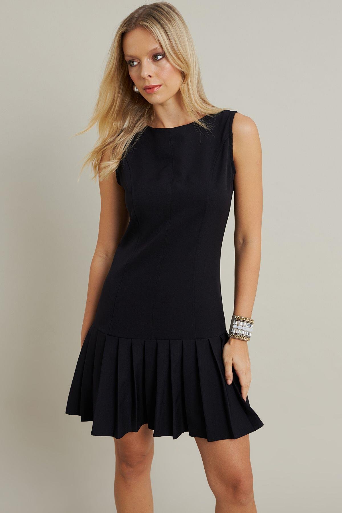 Kadın Mavi Eteği Pileli Mini Elbise FRY2265