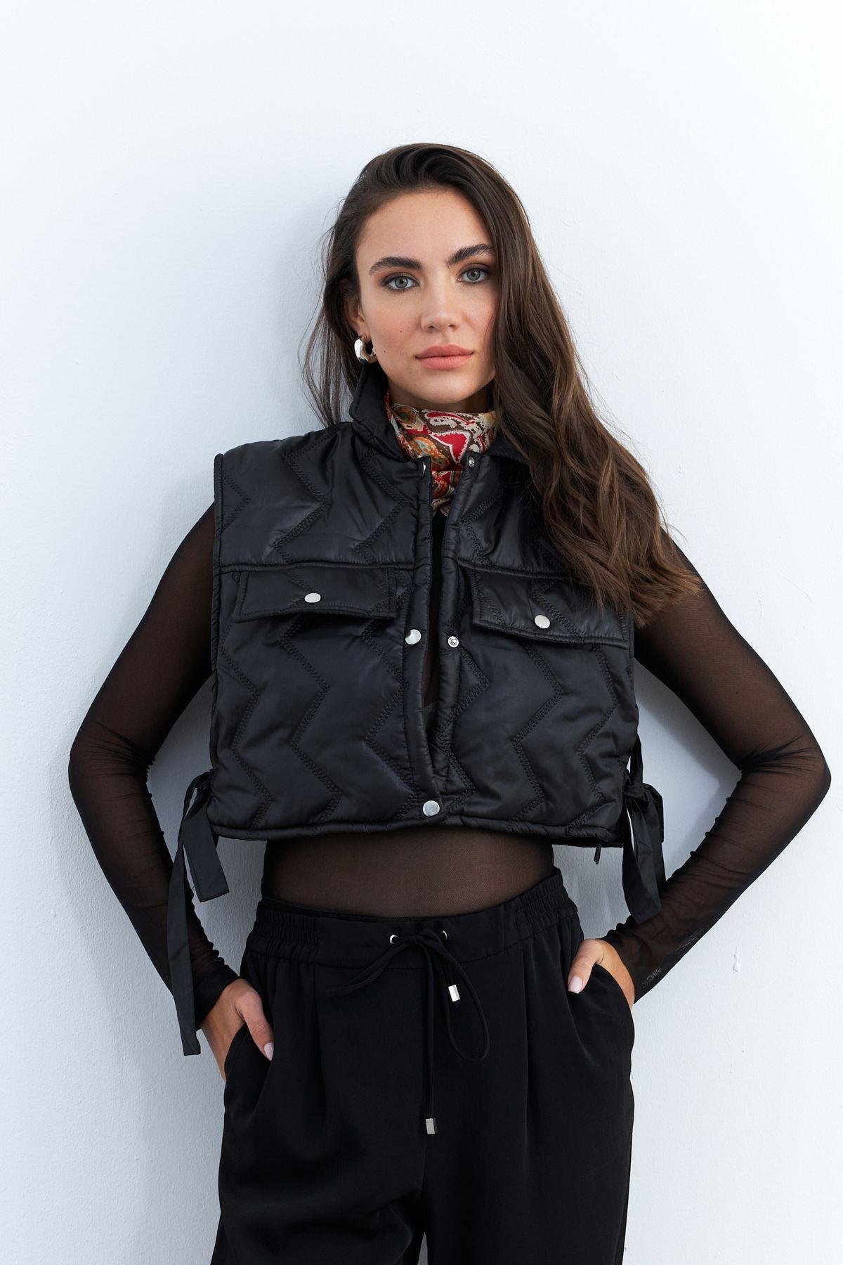 Kadın Mint Crop Yelek İS808