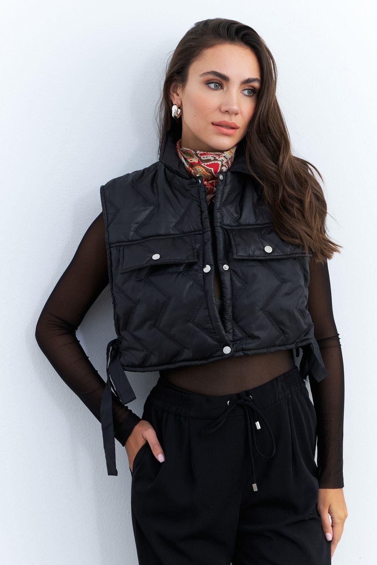 Kadın Mint Crop Yelek İS808