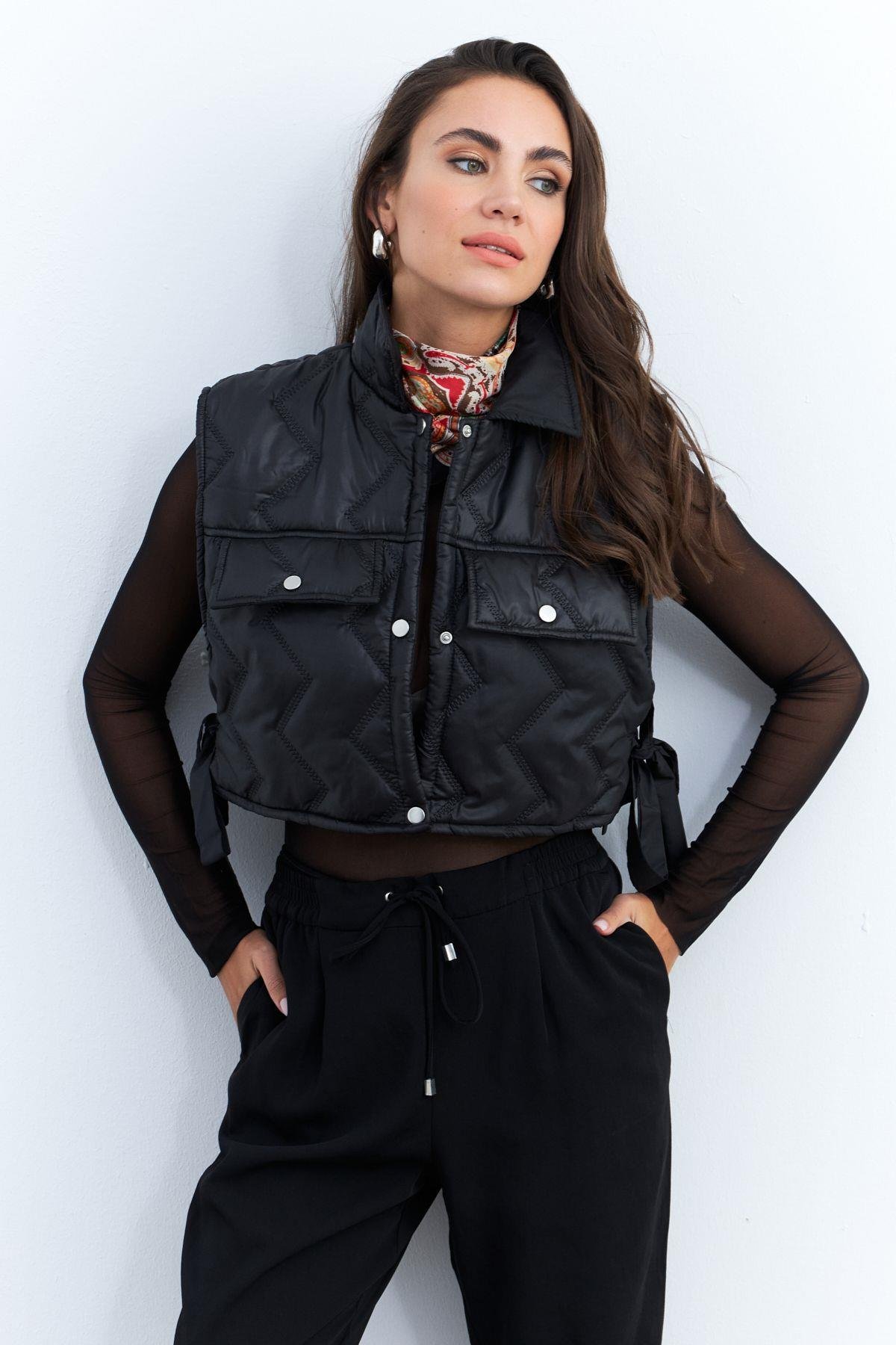 Kadın Mint Crop Yelek İS808
