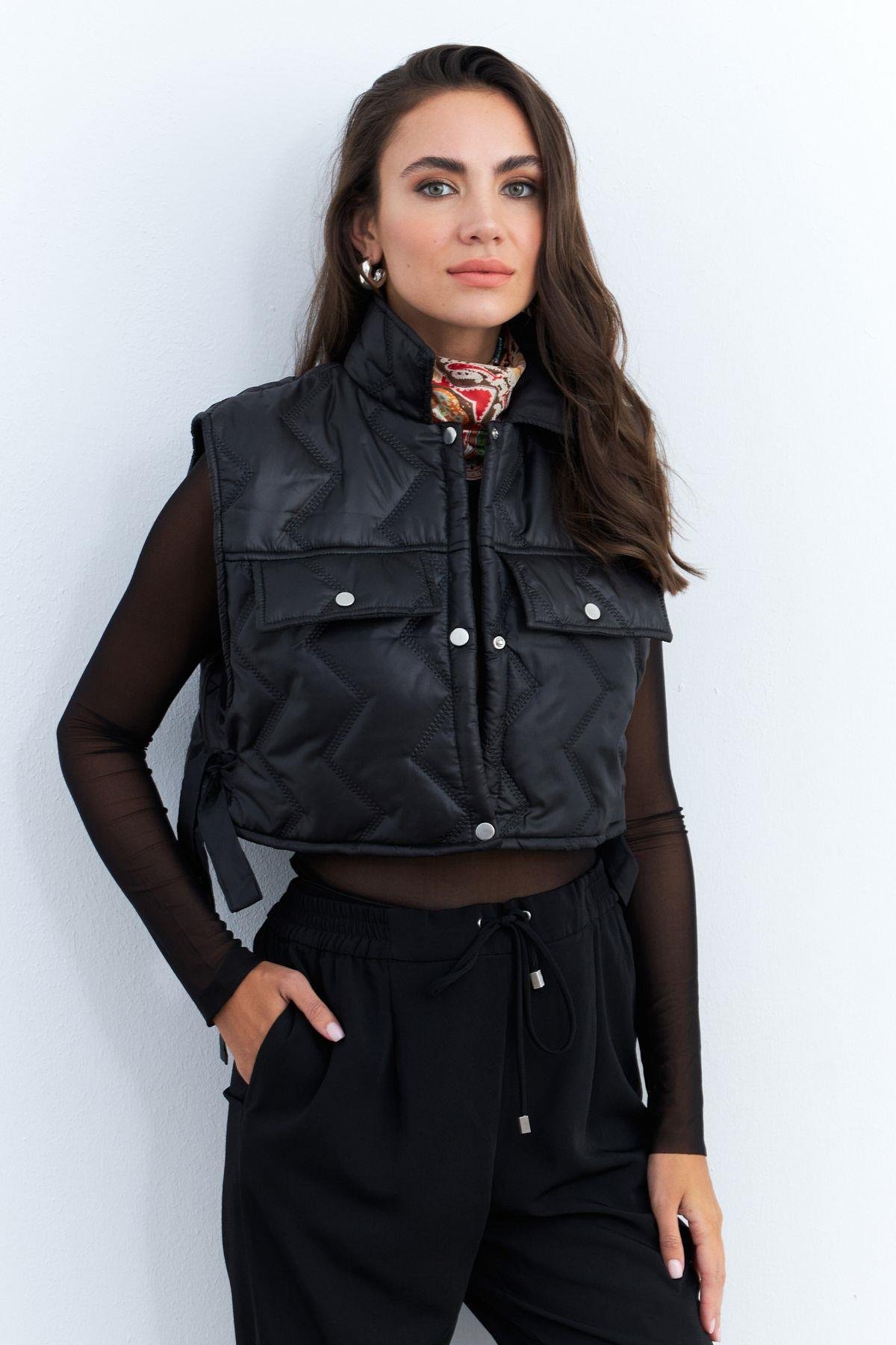Kadın Mint Crop Yelek İS808