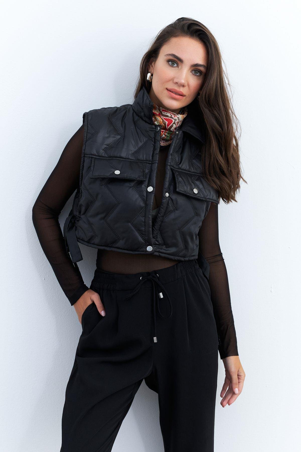 Kadın Mint Crop Yelek İS808