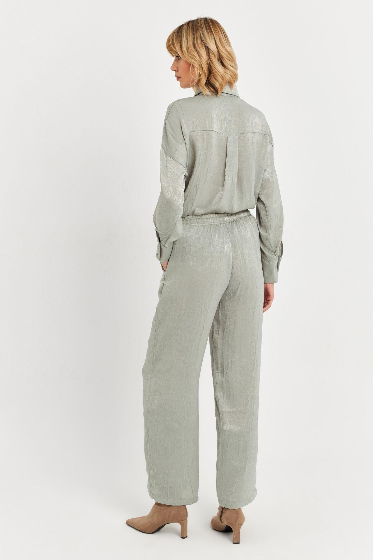 Kadın Mint Saten Pantolon MCAR1128
