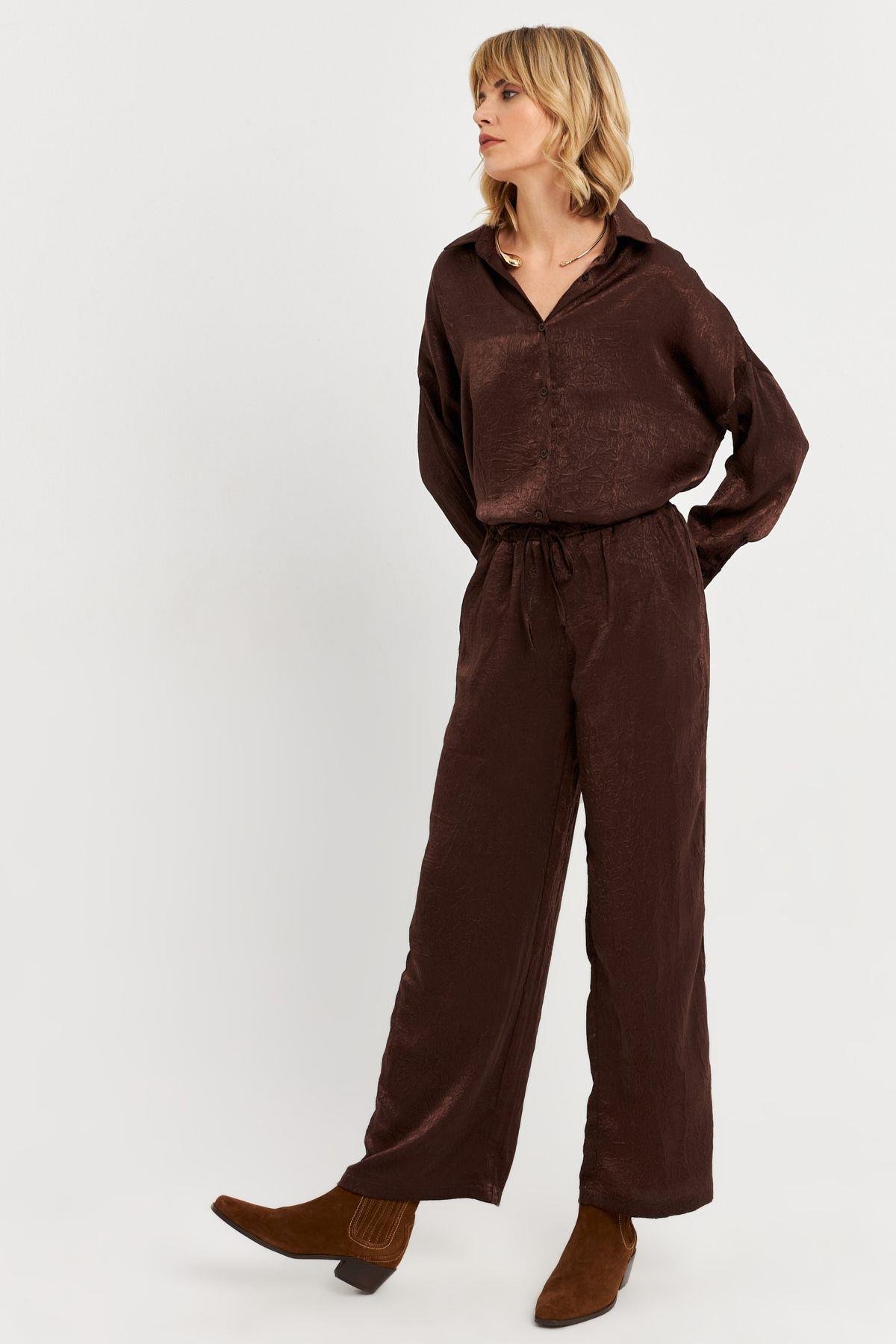 Kadın Mint Saten Pantolon MCAR1128