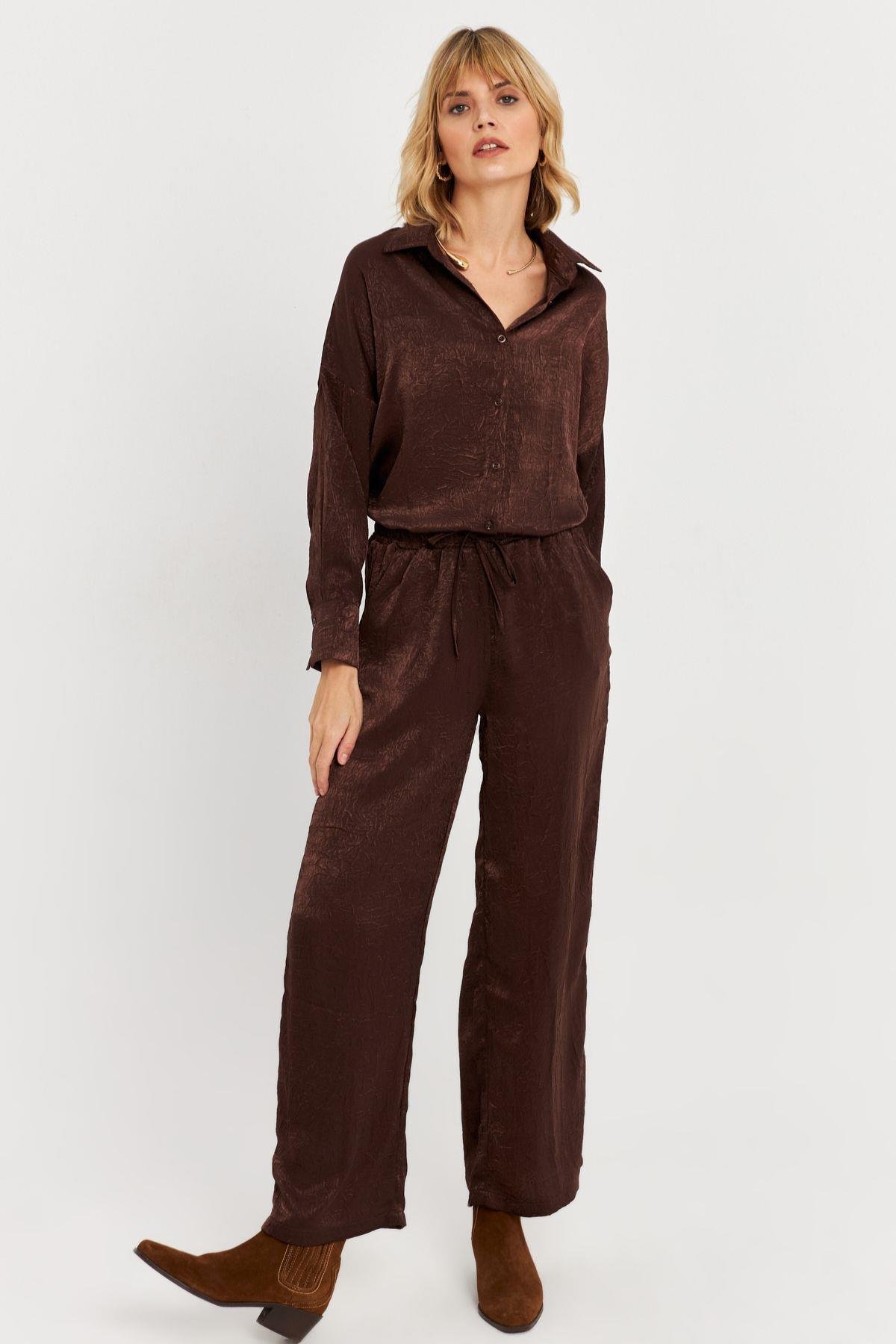 Kadın Mint Saten Pantolon MCAR1128