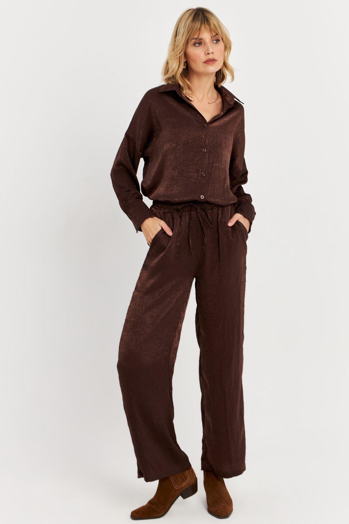 Kadın Mint Saten Pantolon MCAR1128