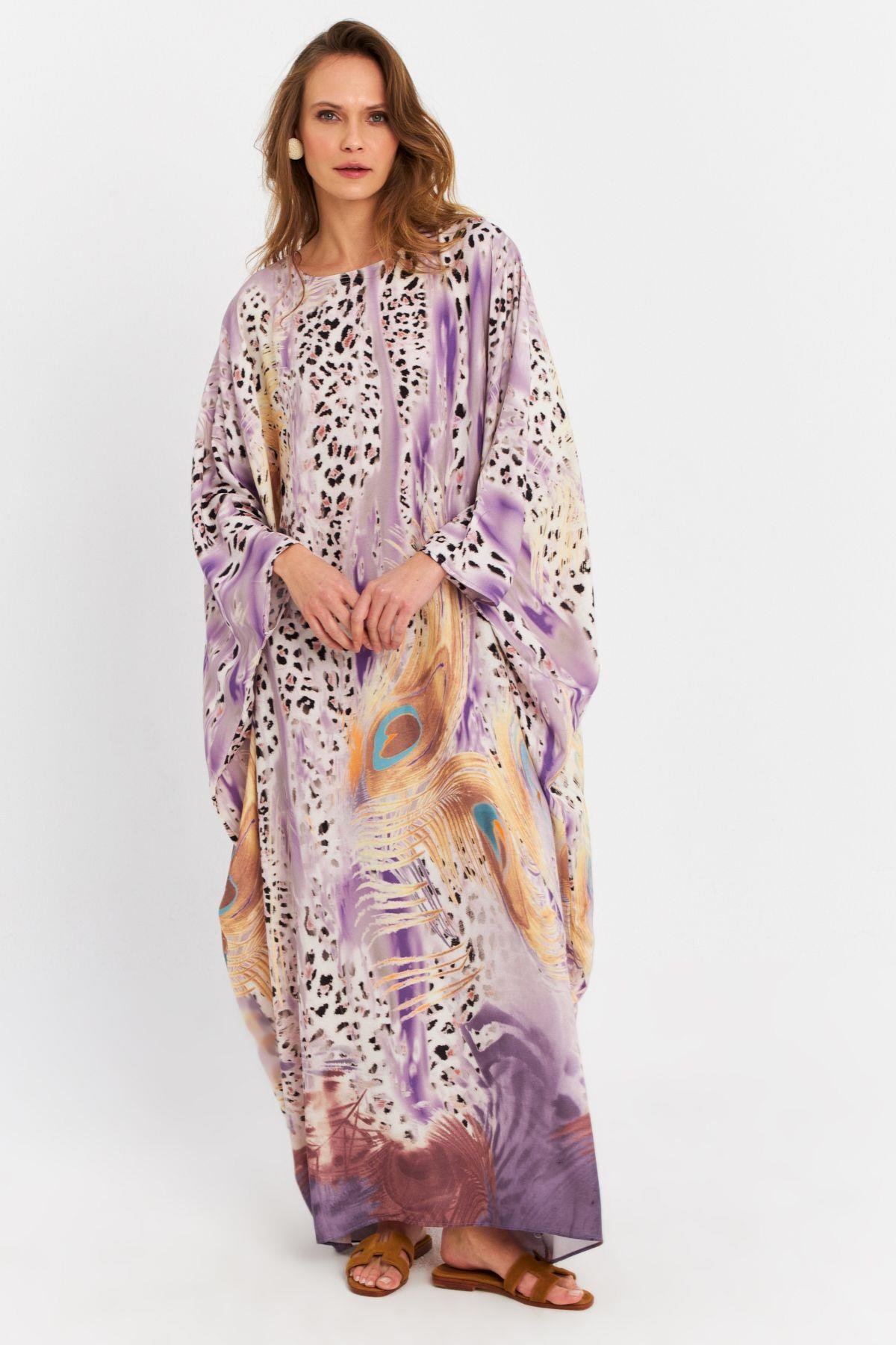 Kadın Multi İpek Kaftan Elbise MALO4010
