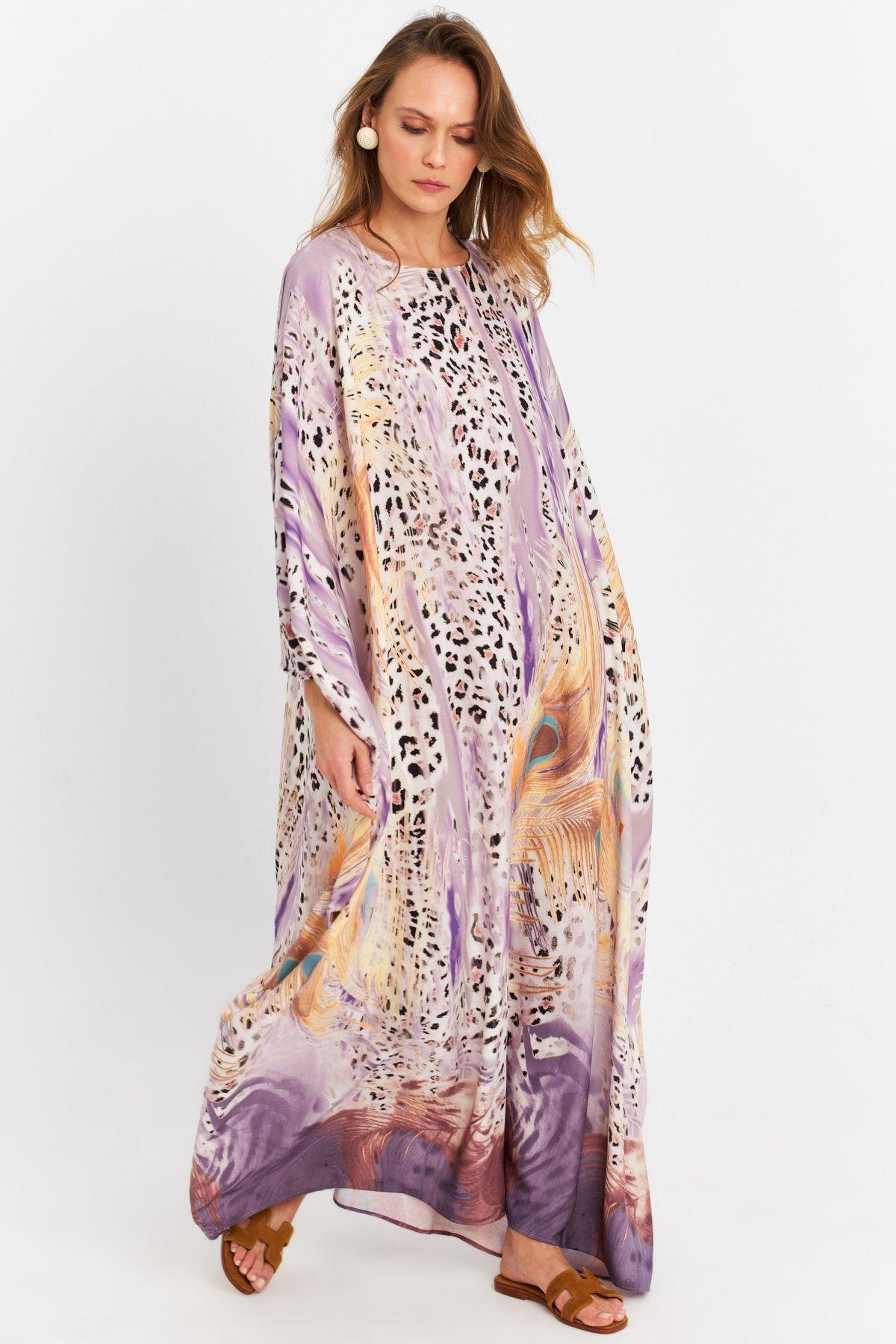 Kadın Multi İpek Kaftan Elbise MALO4010