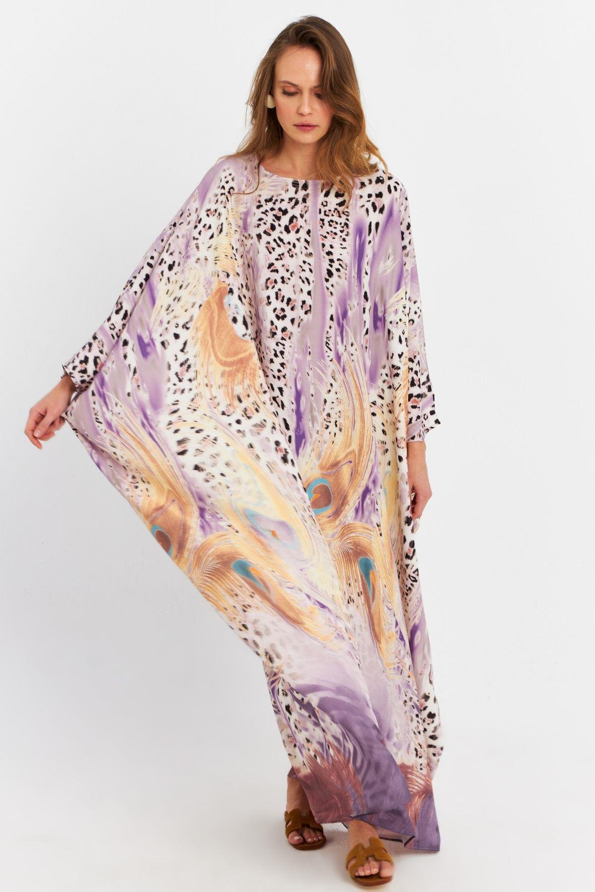 Kadın Multi İpek Kaftan Elbise MALO4010