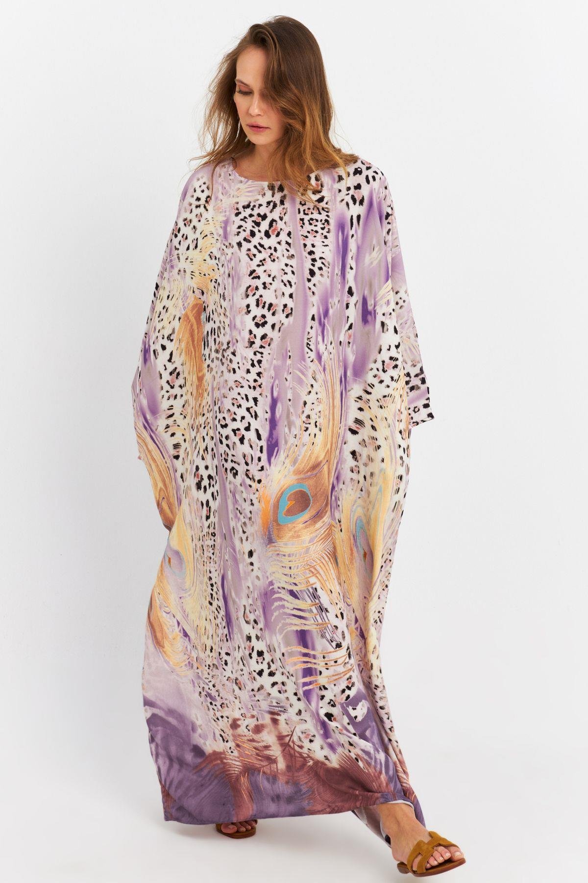 Kadın Multi İpek Kaftan Elbise MALO4010