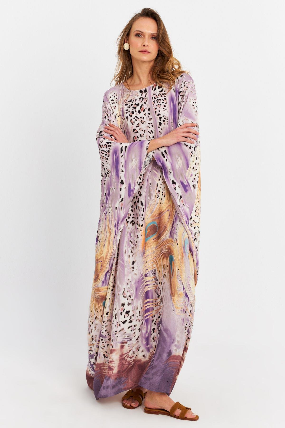 Kadın Multi İpek Kaftan Elbise MALO4010